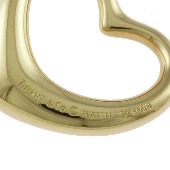 Tiffany & Co. Open Heart Pendant Top 18k K18 Yellow Gold - Picture 5 of 5